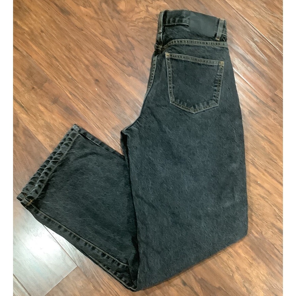 New Cotton On Womans Sz 4 Jeans Curve Loose Straight Jean Black Pockets